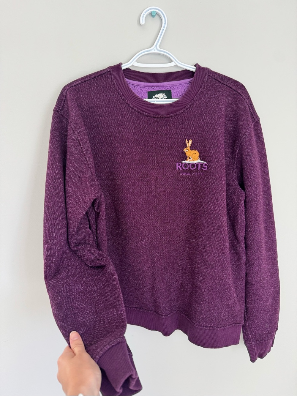 Roots Women's Crewneck Sweatshirt - Deep Plum with Gold Logo
